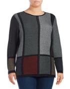Nic+zoe Plus Colorblock Roundneck Sweater