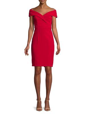 Xscape Petite Off-the-shoulder Midi Dress