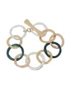 Robert Lee Morris Hearts Tri-tone Circle Link Bracelet