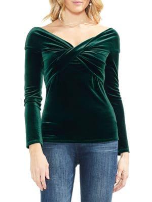 Vince Camuto Estate Jewels Crossover Long-sleeve Blouse