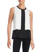 Calvin Klein Pleated Colorblocked Top