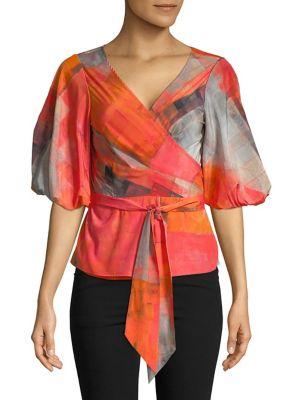 Tracy Reese Abstract-print Wrap Top