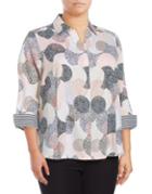 Foxcroft Dotted Collared Cotton Blouse