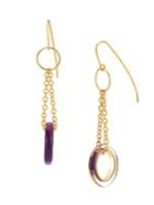Gold And Honey Thin Lucite Chain Drop Earrings