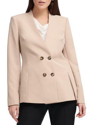 Donna Karan Collarless Tailored Blazer