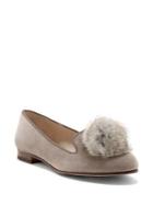 Louise Et Cie Andres Fur Pom-pom Suede Loafers
