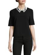 Ivanka Trump Beaded Collar Top