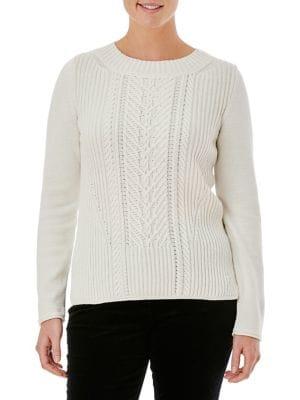 Olsen Cable Knit Crewneck Sweater