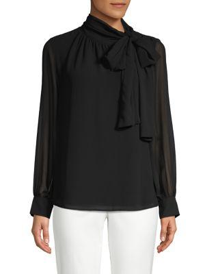 Vince Camuto Mockneck Self-tie Top