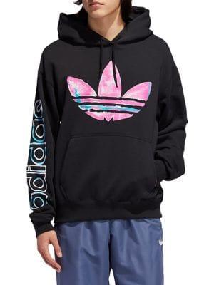 Adidas Graphic Cotton-blend Fleece Hoodie