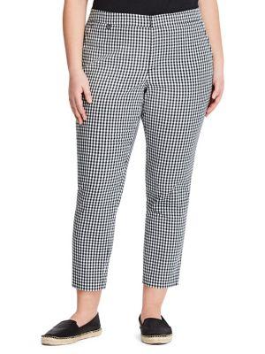 Lauren Ralph Lauren Plus Stretch Gingham Pants