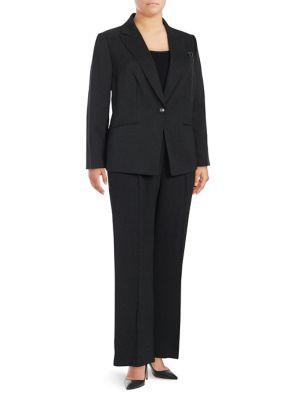 Tahari Arthur S. Levine Embellished Peak-lapel Jacket And Pant Suit