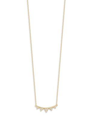Lord & Taylor Triangle Bar Crystal And Sterling Silver Pendant Necklace