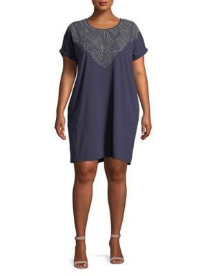Nic+zoe Plus Luna Embroidered Tunic Dress