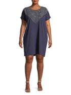 Nic+zoe Plus Luna Embroidered Tunic Dress