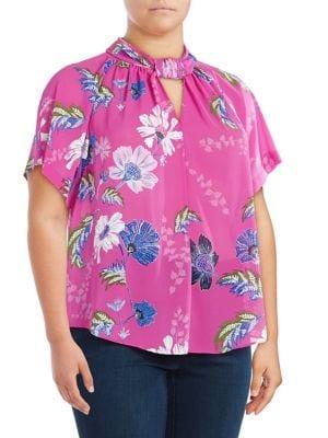 Rachel Rachel Roy Plus Plus Floral Short-sleeve Top