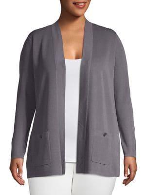 Anne Klein Plus Open-front Cardigan