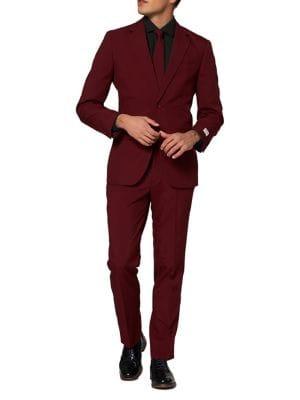 Opposuits 3-piece Slim-fit Blazing Burgundy Solid Suit