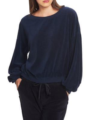 1.state Boatneck Velour Top