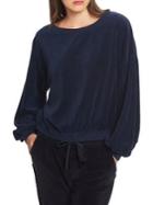 1.state Boatneck Velour Top