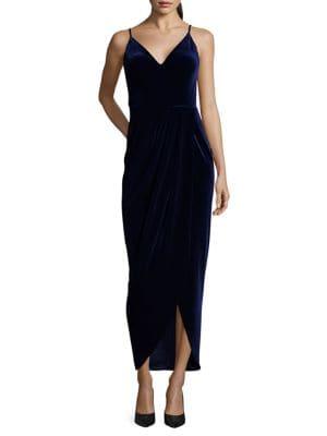 Xscape Spaghetti-strap Velvet Sheath Dress