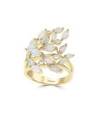 Effy Aurora 14k Yellow Gold, Diamond & Opal Vine Cluster Ring