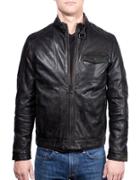 Emanuel Ungaro Leather Cafe Racer Moto Jacket