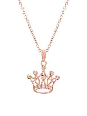 Lord & Taylor Crystal Princess Royal Tiara Crown Pendant Necklace