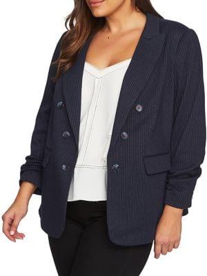 1.state Plus Pin Striped Blazer