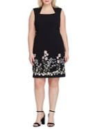 Tahari Arthur S. Levine Plus Embroidered Sheath Dress
