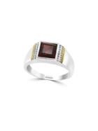 Effy Gento Garnet And Diamond Sterling Silver And 14k Yellow Gold Ring