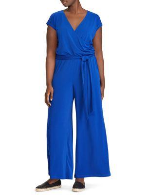 Lauren Ralph Lauren Plus Jersey Surplice Jumpsuit