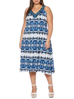 Rafaella Plus Circle Tie-dye Midi Dress