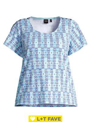 Rafaella Plus Printed Scoop Neck T-shirt