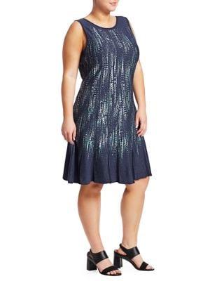 Nic+zoe Plus Lightening Streaks Twirl Dress