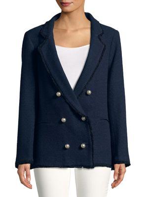 Helene Berman Faux Pearl-embellished Blazer