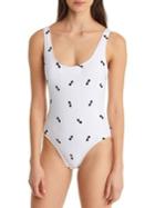 Karl Lagerfeld Paris Sunglasses Printed One-piece Swimsuit