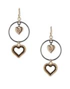 Bcbgeneration Keys To My Heart Crystal Heart Dangle & Drop Earrings