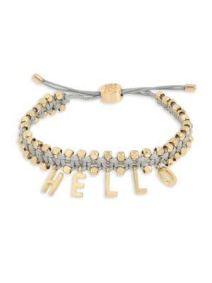 Bcbgeneration Hello Boxed Grey Woven Adjustable Pulley Bracelet