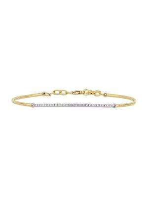 Sonatina 18k Two-tone Gold & Diamond Bar Bracelet
