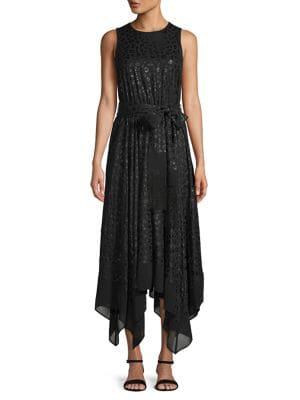 Michael Michael Kors Leopard-print Handkerchief Hem Dress