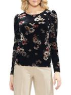 Vince Camuto Petite Estat Jewel Floral Puffed-sleeve Blouse