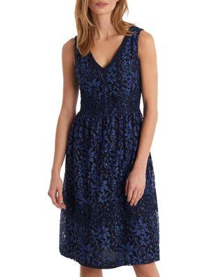 Karl Lagerfeld Paris Tiered Lace Sleeveless Dress