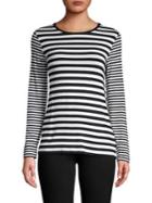 Michael Michael Kors Petite Striped Long Sleeve Top