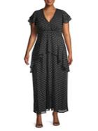 Rachel Rachel Roy Plus Val Dotted Ruffle Layered Maxi Dress