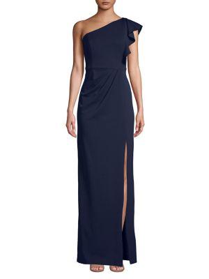 Adrianna Papell Classic One-shoulder Gown