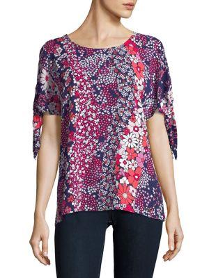 Michael Michael Kors Patchwork Flower Cold-shoulder Top