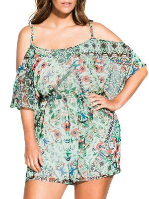 City Chic Plus Bella Vacanza Palermo Playsuit