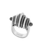 Botkier New York 1/25 Rhodium Two-tone Stacked Ring