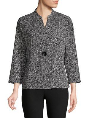 Nipon Boutique Three-quarter Splitneck Herringbone Jacket